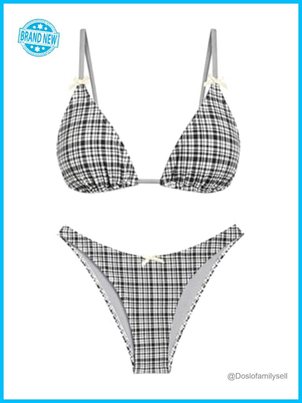 Womens Triangle Bikini Set Two Piece Swimsuit Cheeky High Cut Tie Back